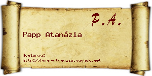 Papp Atanázia névjegykártya